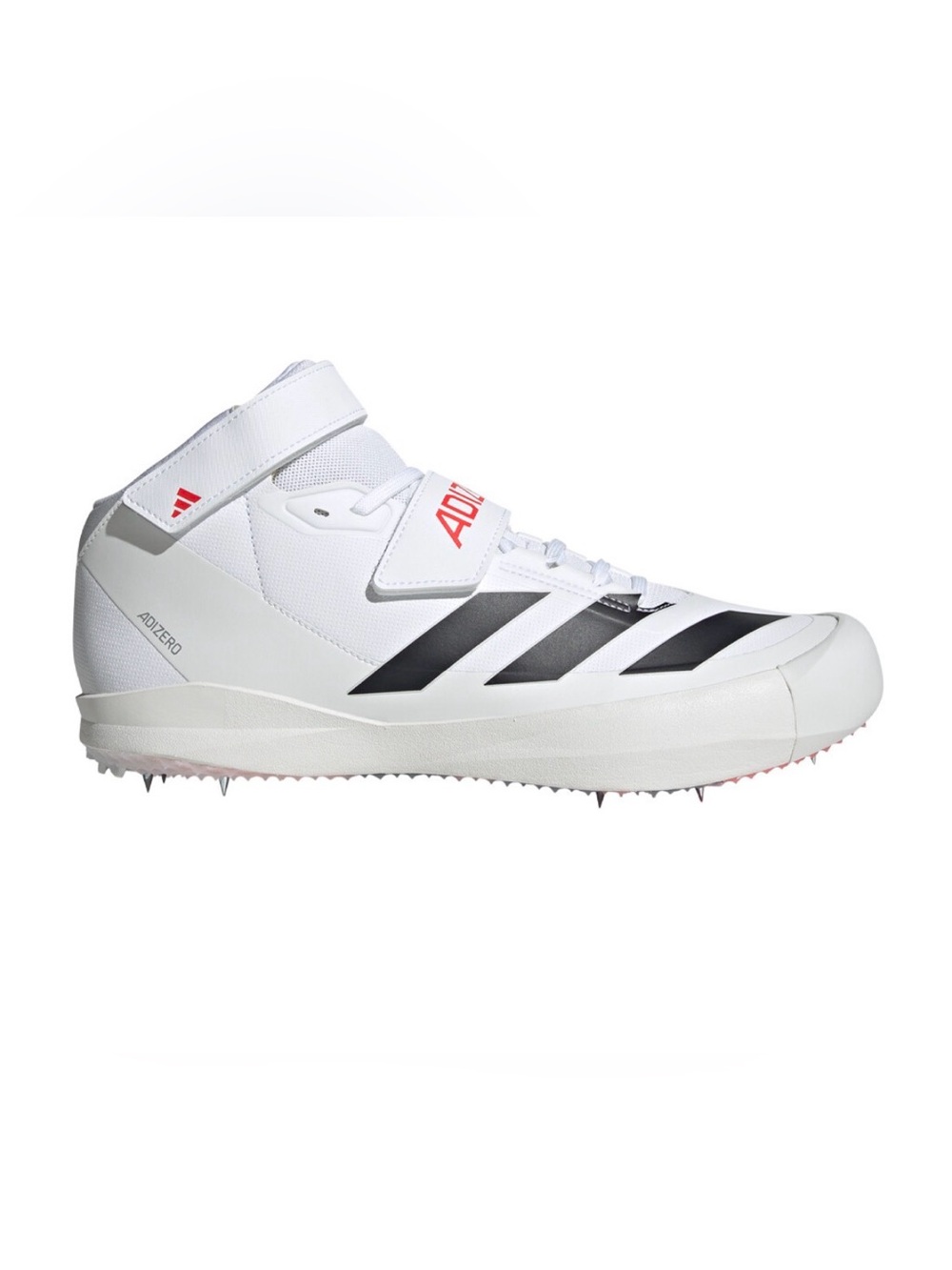 adidas Adizero Javelin Spikes - White Sneakers w/ Black Details and Red Branding